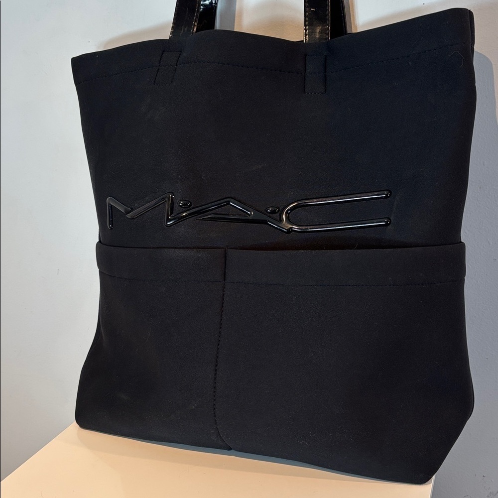 MAC cosmetics large black neoprene tote bag - Picture 7 of 10